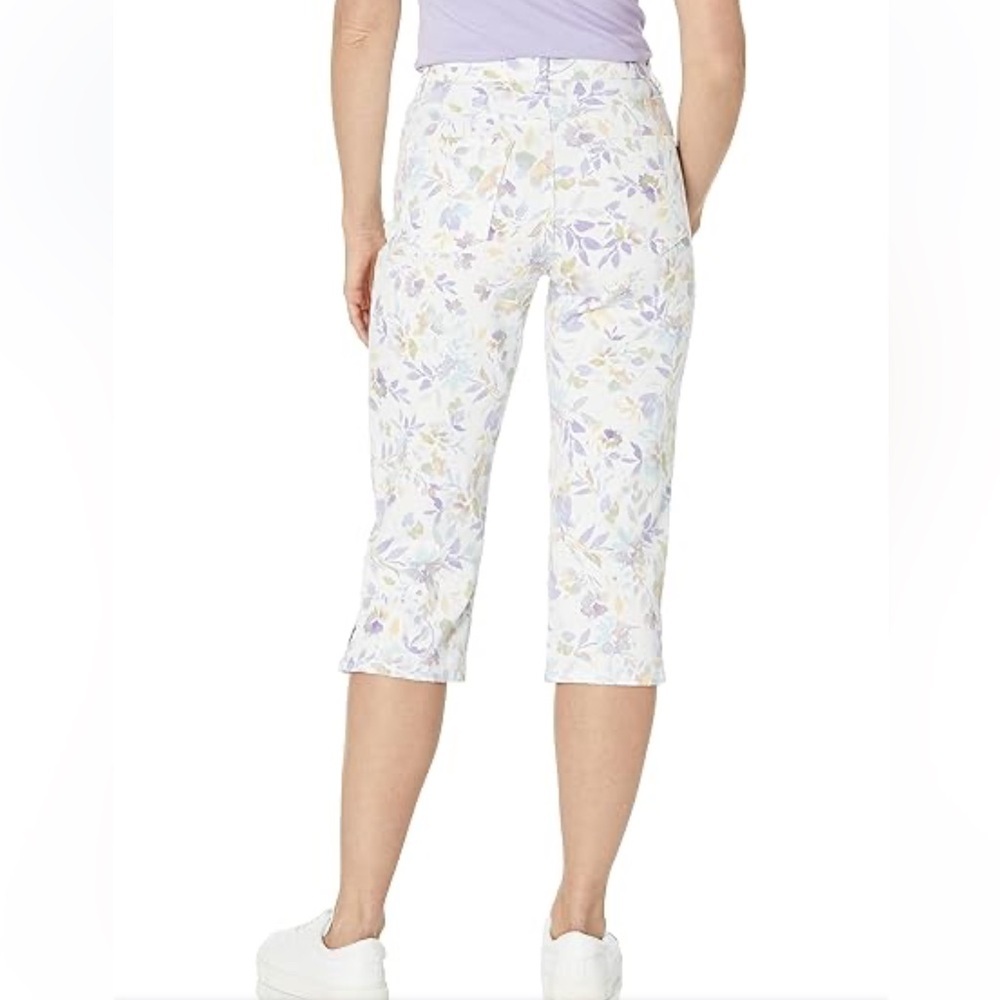 Gloria Vanderbilt Amanda Capri Vintage White Bahia Flora Size 24W MSRP $54 NEW - Picture 15 of 15